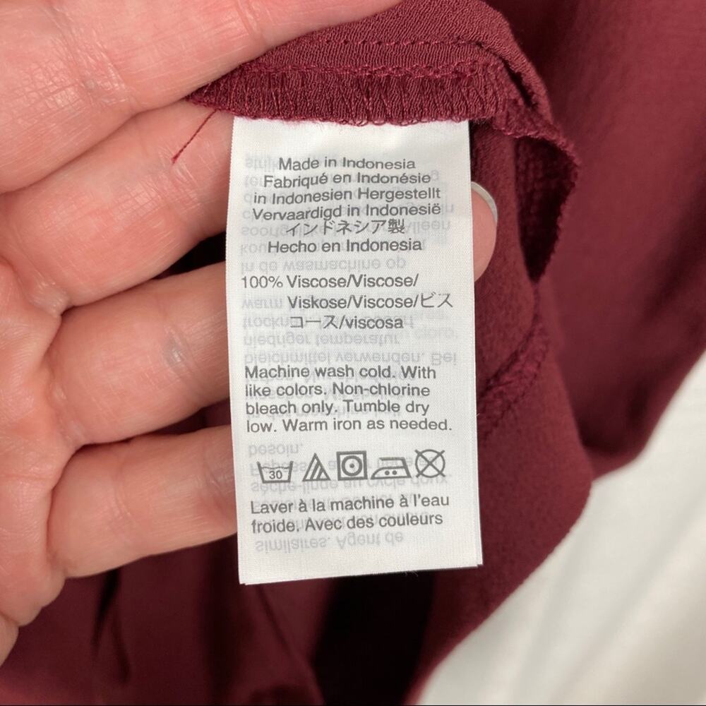 Madewell Burgundy Button Front easy Day Dress Sz.XXS NWT - Picture 11 of 12
